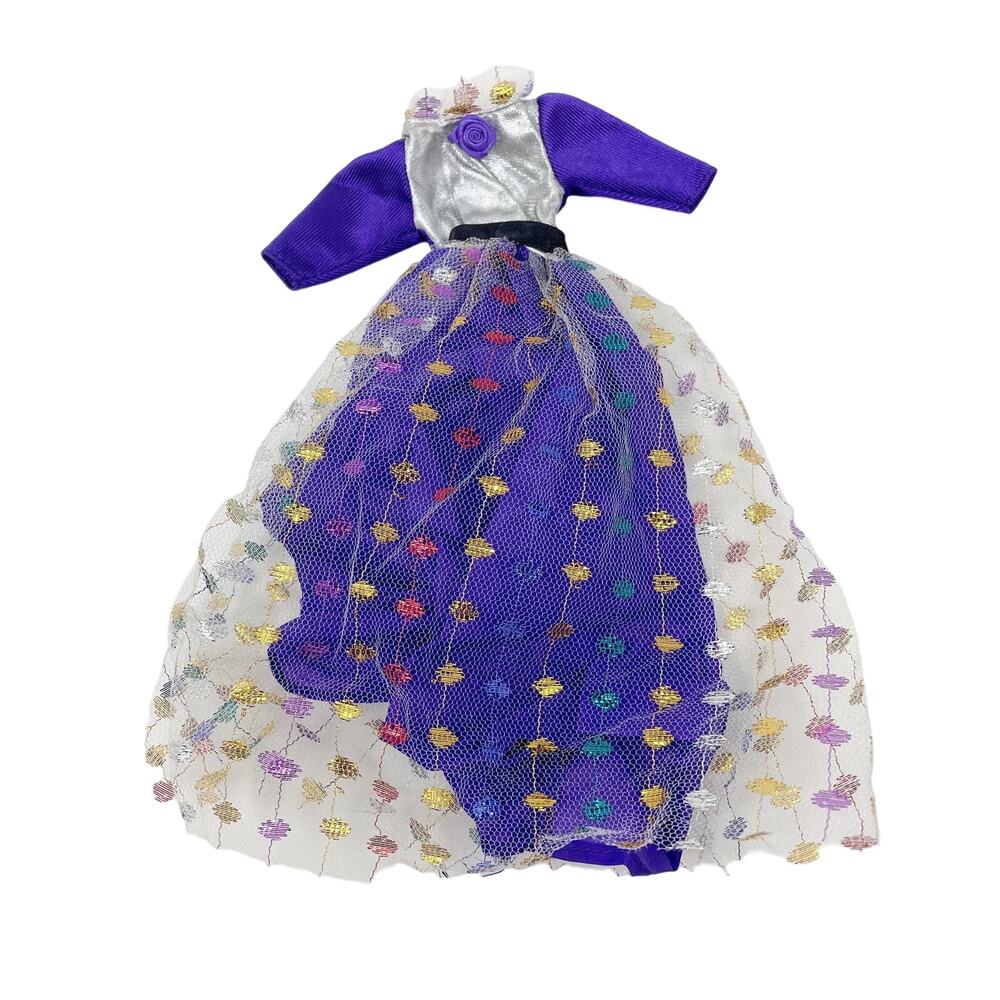 Vintage Barbie Doll Purple Tulle Dress, 90s